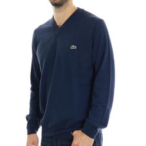 MAGLIA SCOLLO A V LACOSTE BLU